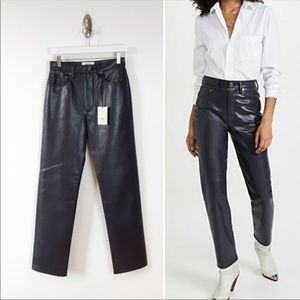 AGOLDE | Recycled Leather 90's Pinch Waist Jeans - Shadow Patent